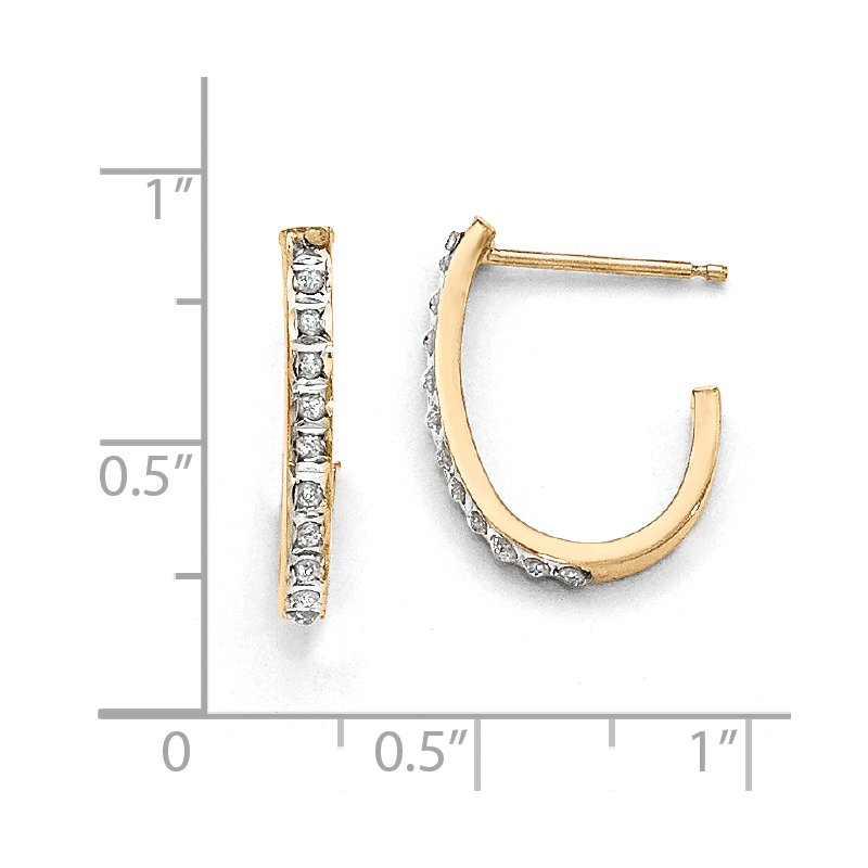 14k Diamond Fascination Post J Hoop Earrings