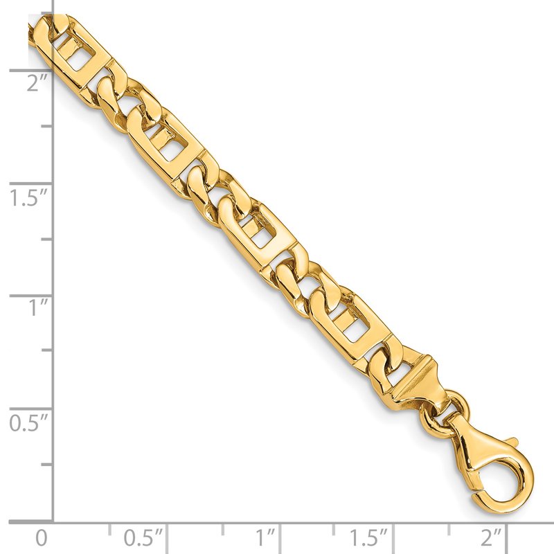 14K 18 inch 5.9mm Hand Polished Fancy Link with Fancy Lobster Clasp Chain