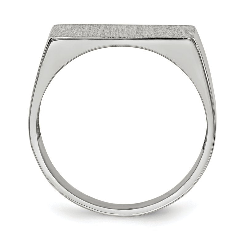 14k White Gold 16.5x8.0mm Closed Back Signet Ring