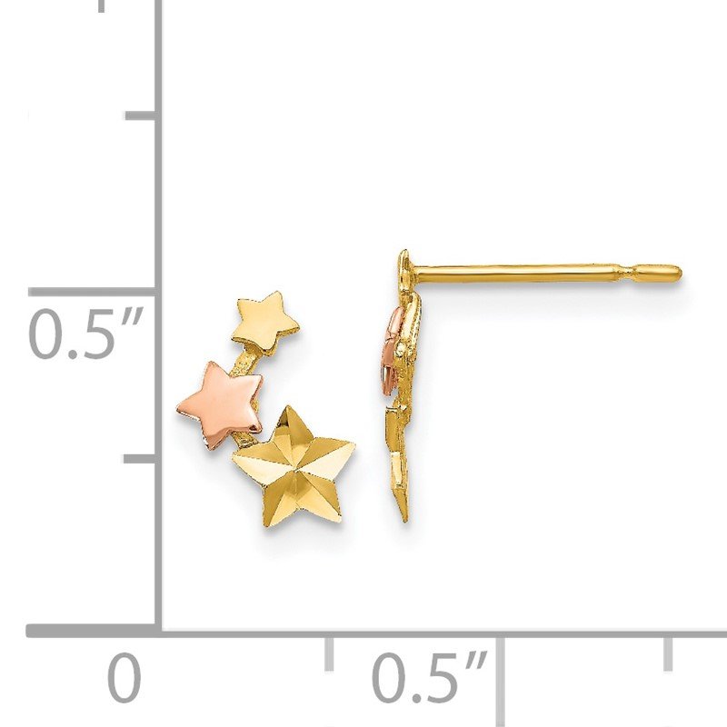 14k Yellow & Rose Gold Madi K D/C Children's Star Post Earrings