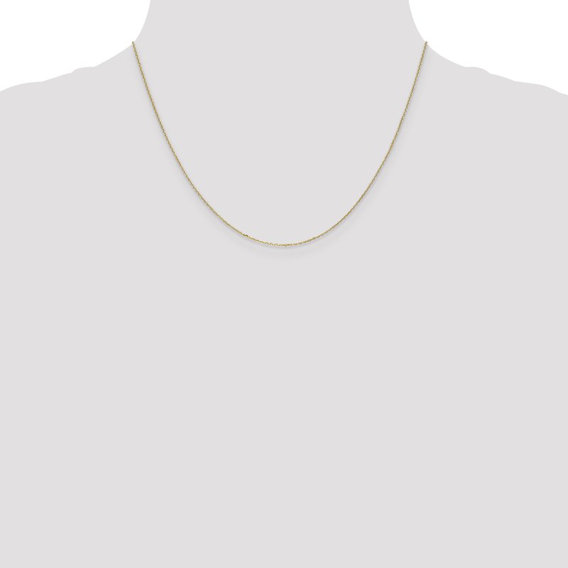 14K 14 inch .8mm Diamond-cut Cable with Spring Ring Clasp Chain