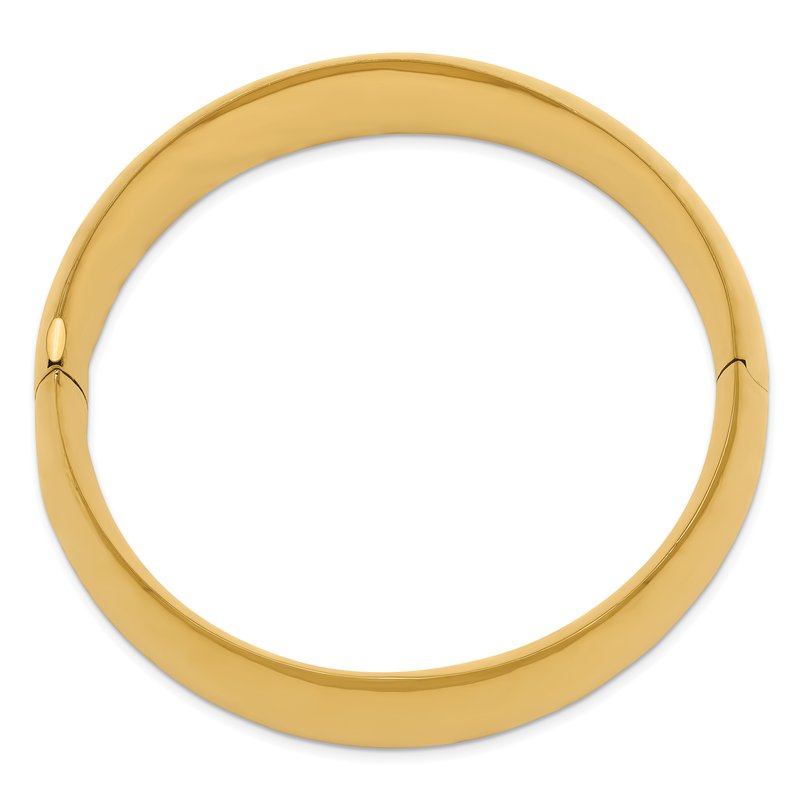 14k 13/16 High Polished 20.00mm Hinged Oval Bangle Bracelet