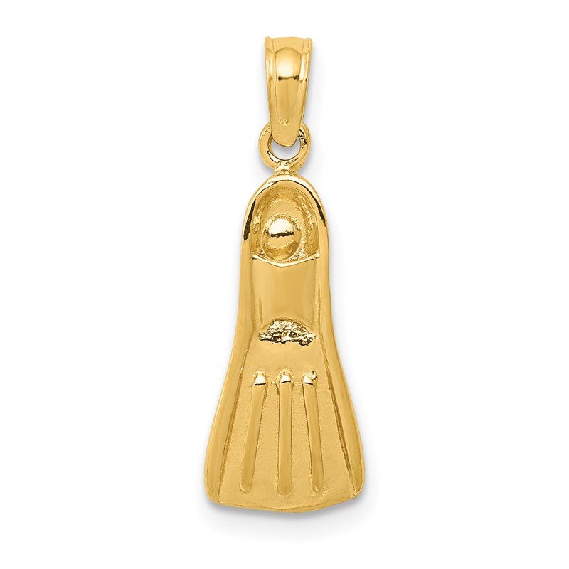 14K  3-D Scuba Flipper Pendant
