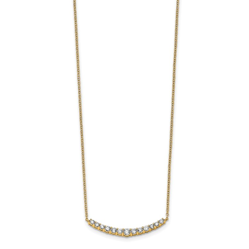 14K Rose Gold 1/2 carat Lab Grown Diamond VS+ F+ 18 in Complete Fashion Bar Necklace