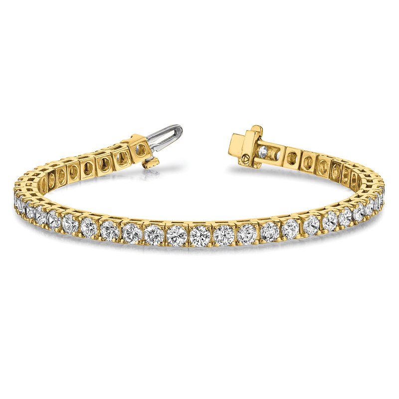 14k Complete 6.6 carat Round AA Diamond 4-prong 7 inch Tennis Bracelet