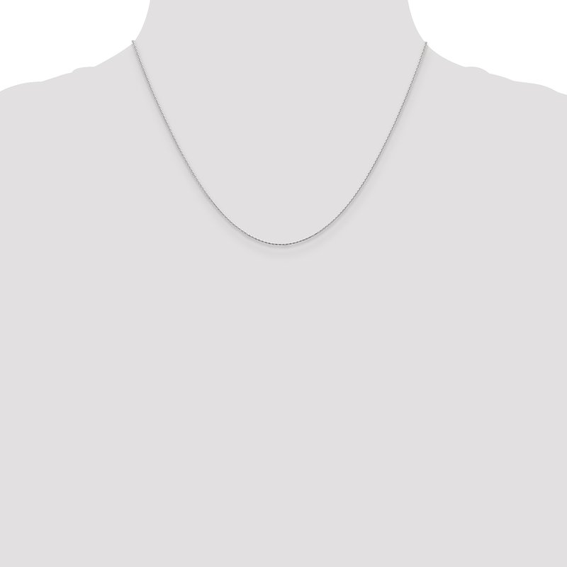 14K White Gold .8mm D/C Wheat Chain