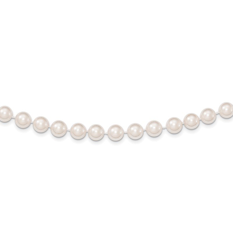14k 7-8mm White Round Akoya Saltwater Cultured Pearl 16 inch Necklace