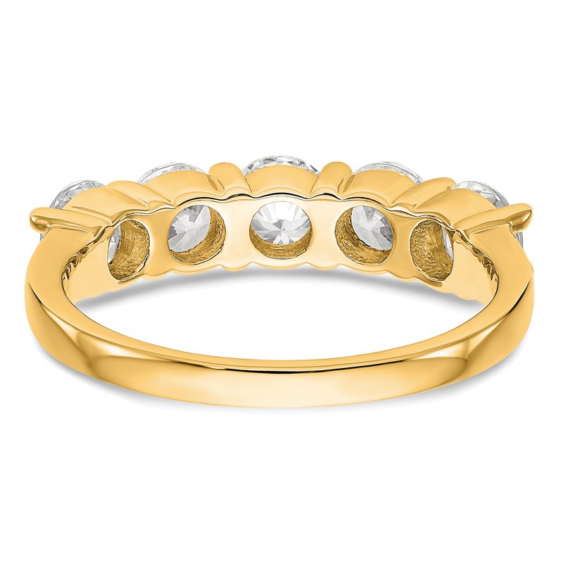 14K White Gold 1/3 carat Lab Grown Diamond VS+ F+ Complete Round Five Stone Ring