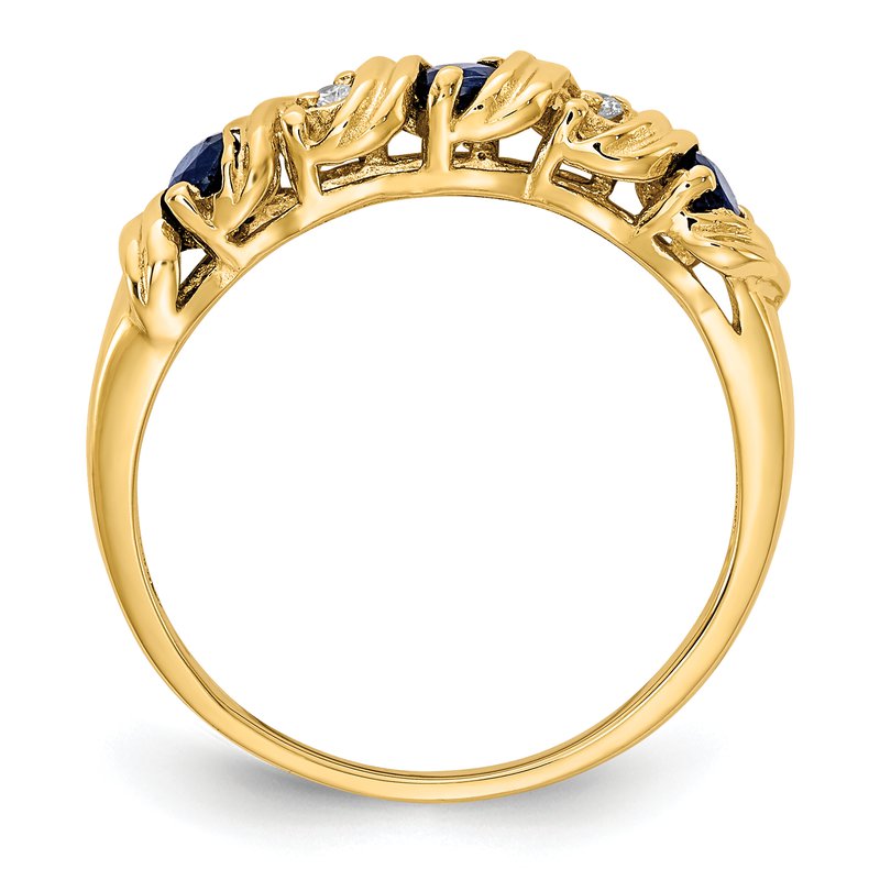 14k 2.75mm Sapphire VS Diamond ring
