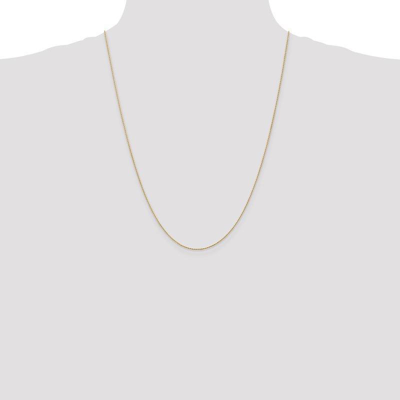 14K 10 inch .8mm Diamond-cut Parisian Wheat with Lobster Clasp Anklet