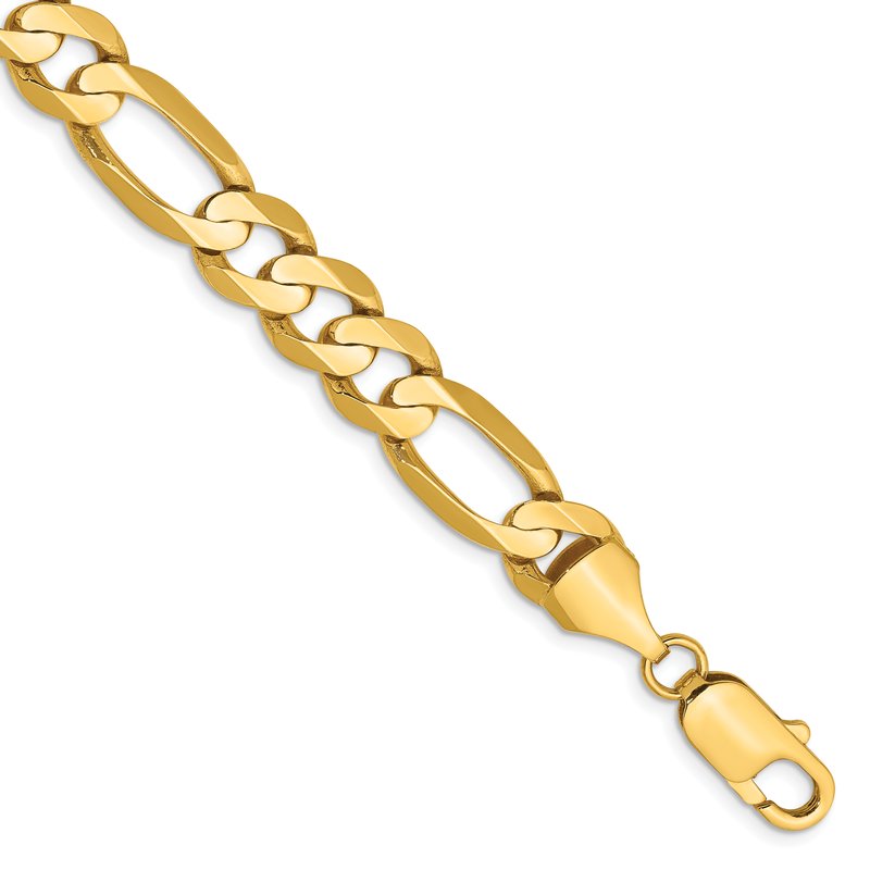 14K 22 inch 8.75mm Concave Open Figaro with Lobster Clasp Chain
