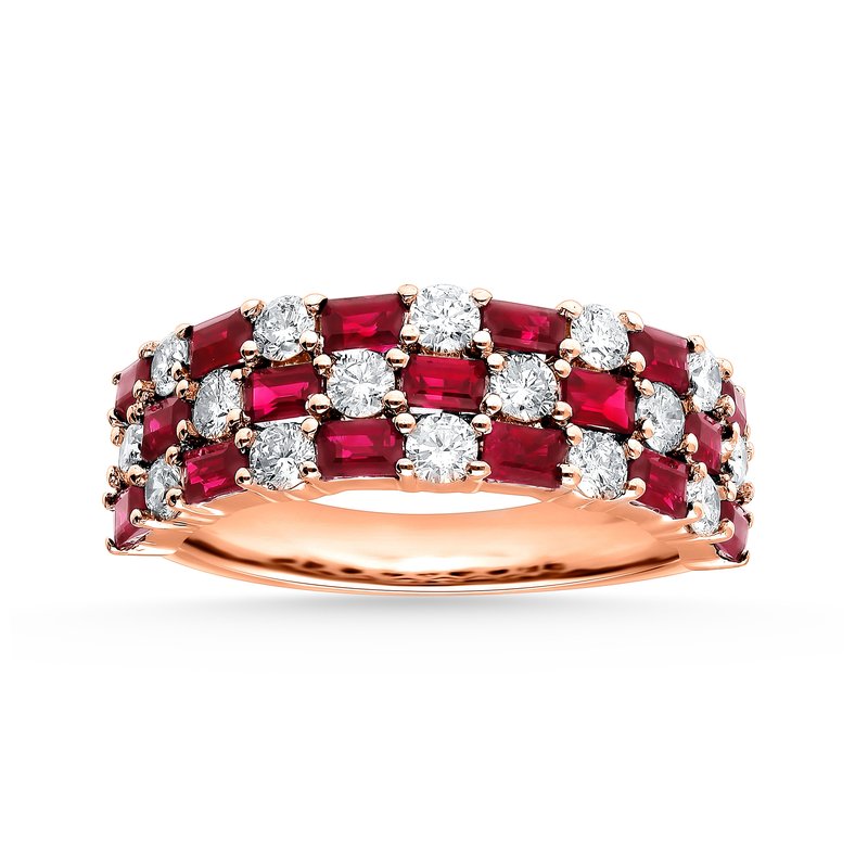 14K 0.88Ct Diamond Ruby Ring