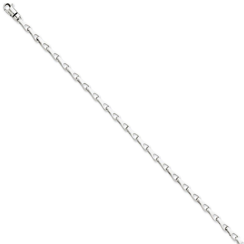 14K White Gold 18 inch 3.5mm Hand Polished Fancy Link with Lobster Clasp Chain