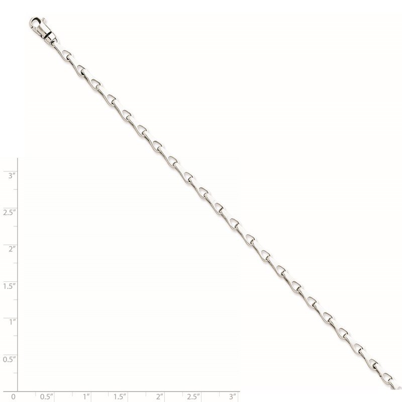 14K White Gold 18 inch 3.5mm Hand Polished Fancy Link with Lobster Clasp Chain