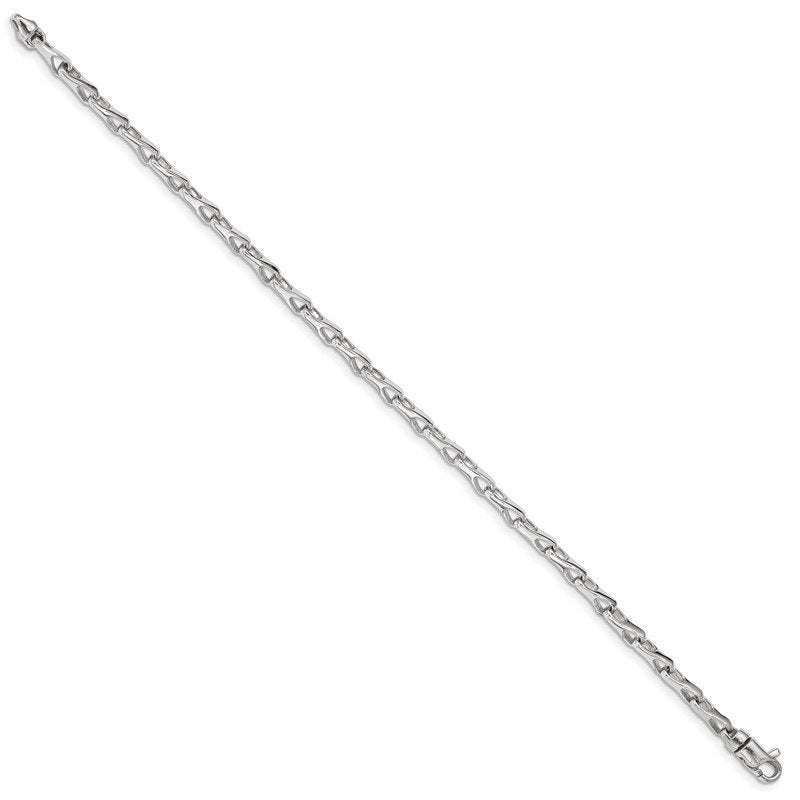 14K White Gold 18 inch 3.5mm Hand Polished Fancy Link with Lobster Clasp Chain