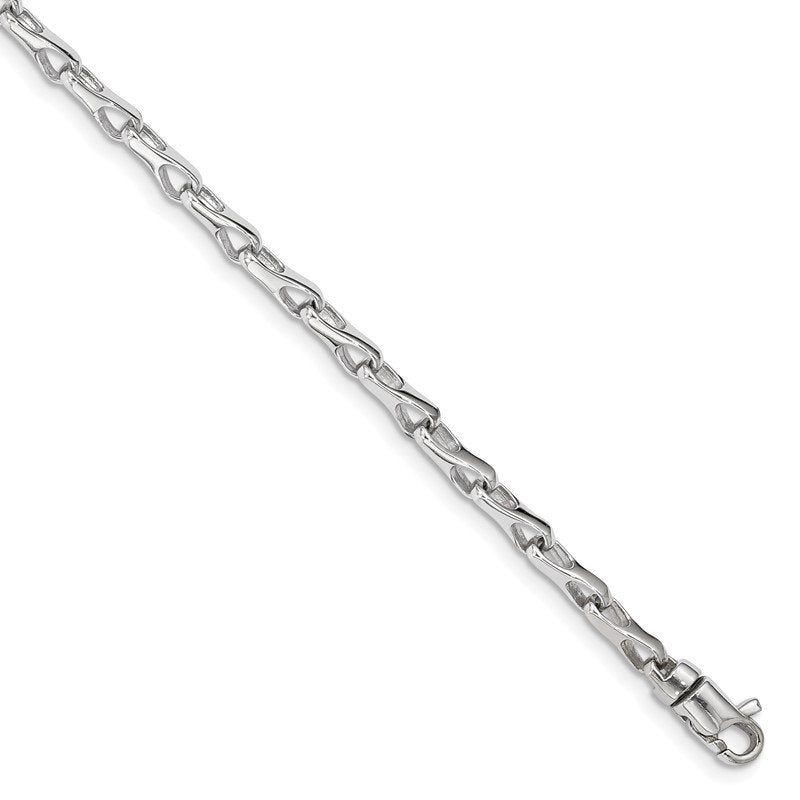 14K White Gold 18 inch 3.5mm Hand Polished Fancy Link with Lobster Clasp Chain