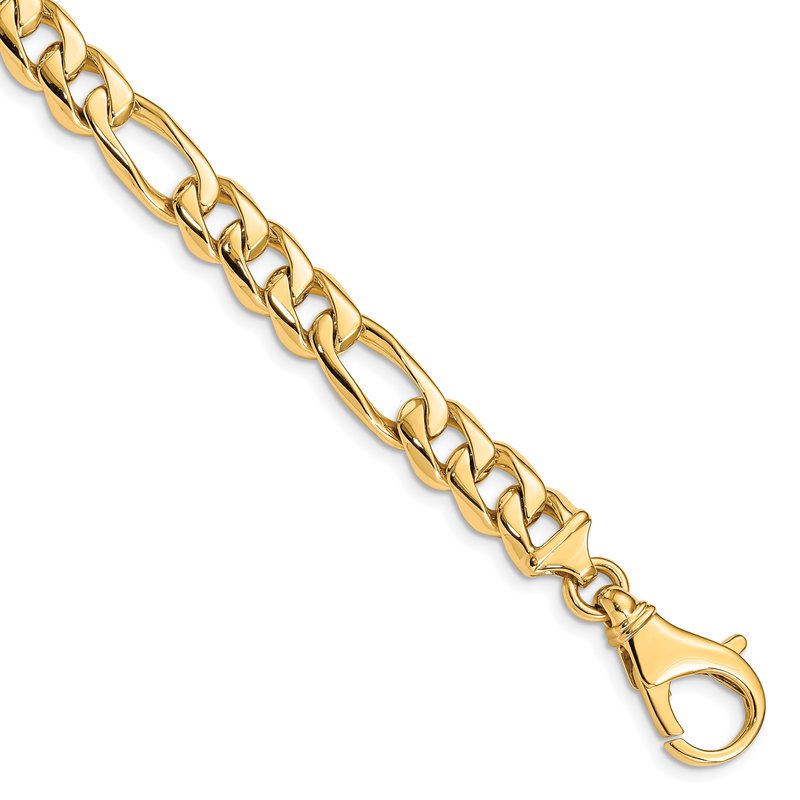 14K 20 inch 8.5mm Hand Polished Fancy Link with Fancy Lobster Clasp Chain