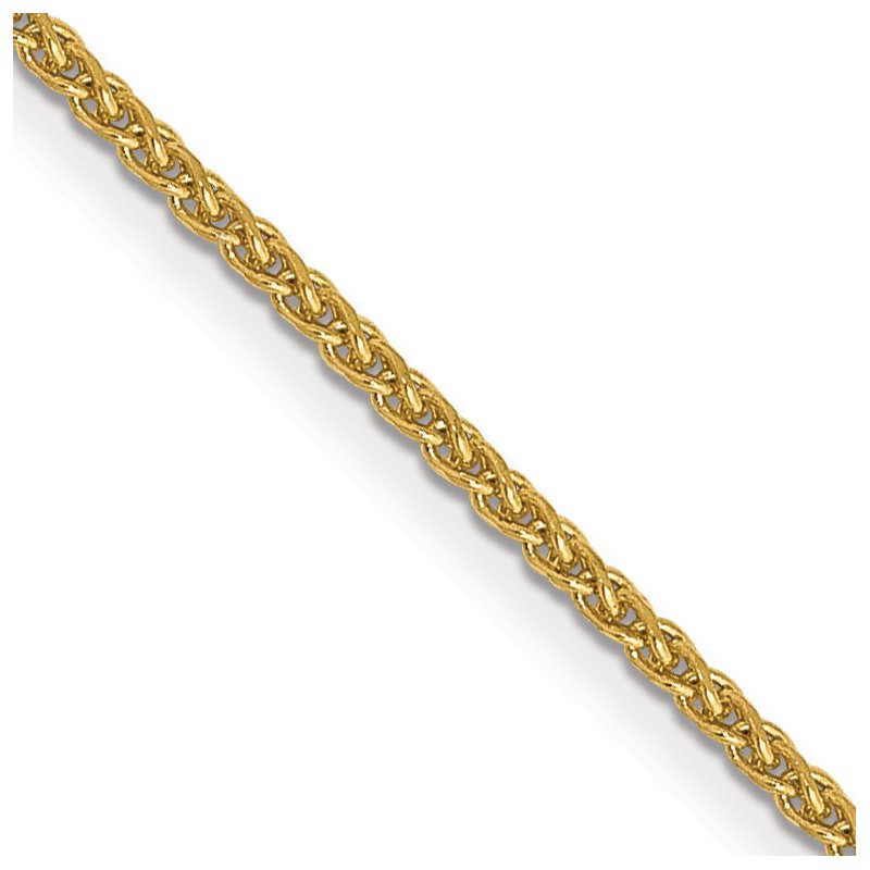 14K 10 inch 1.05mm Diamond-cut Spiga with Lobster Clasp Anklet
