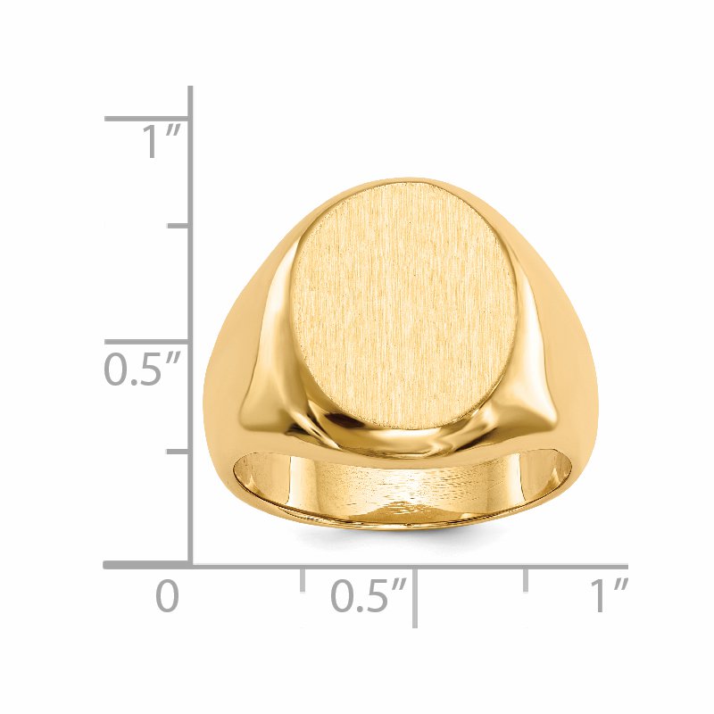 14k 13.5x16.5mm Closed Back Mens Signet Ring