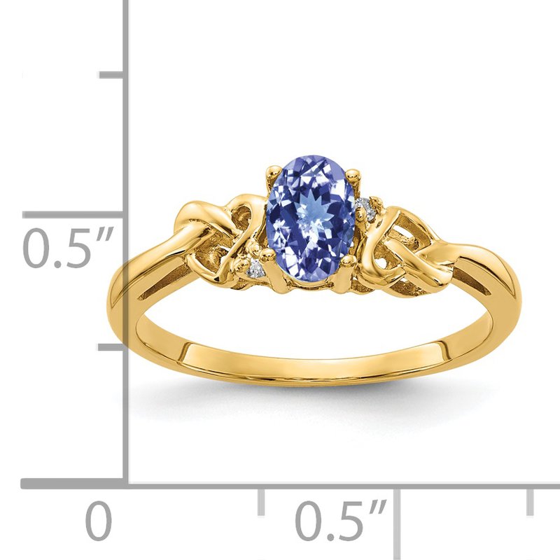 14k 6x4mm Oval Tanzanite A Diamond ring