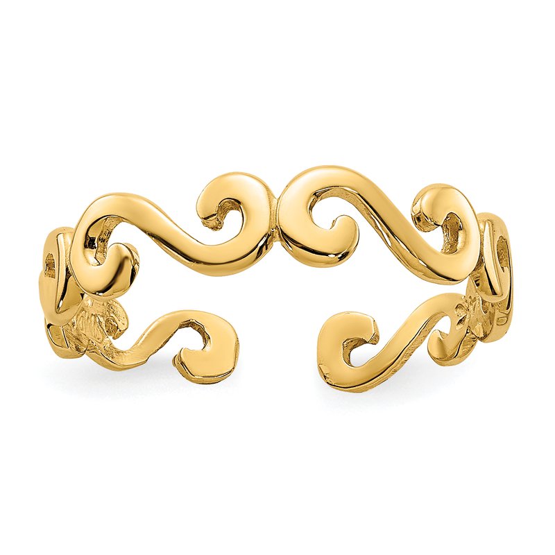 14k Swirl Toe Ring