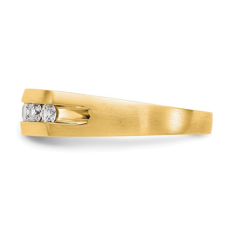14K White Gold Men's 1/2 carat Lab Grown Diamond VS+ F+ Complete Channel Band