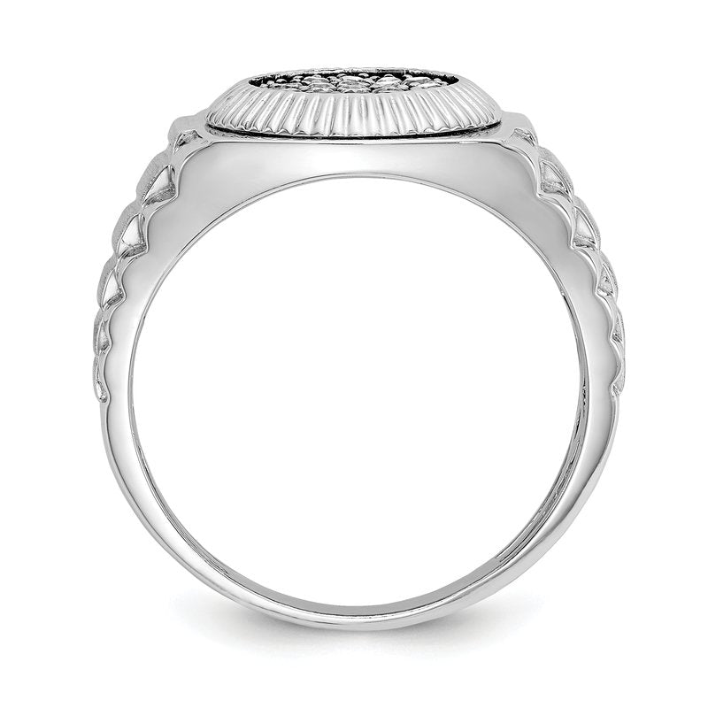 14K White Gold Men's 1/4 carat Lab Grown Diamond VS+ F+ Complete Heirloom Ring