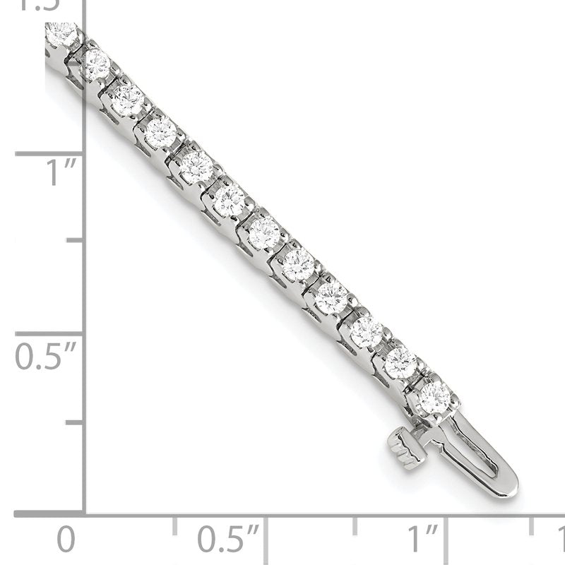 14k White Gold Complete 2.18 carat Round A Diamond 4-prong 7 inch Tennis Bracelet