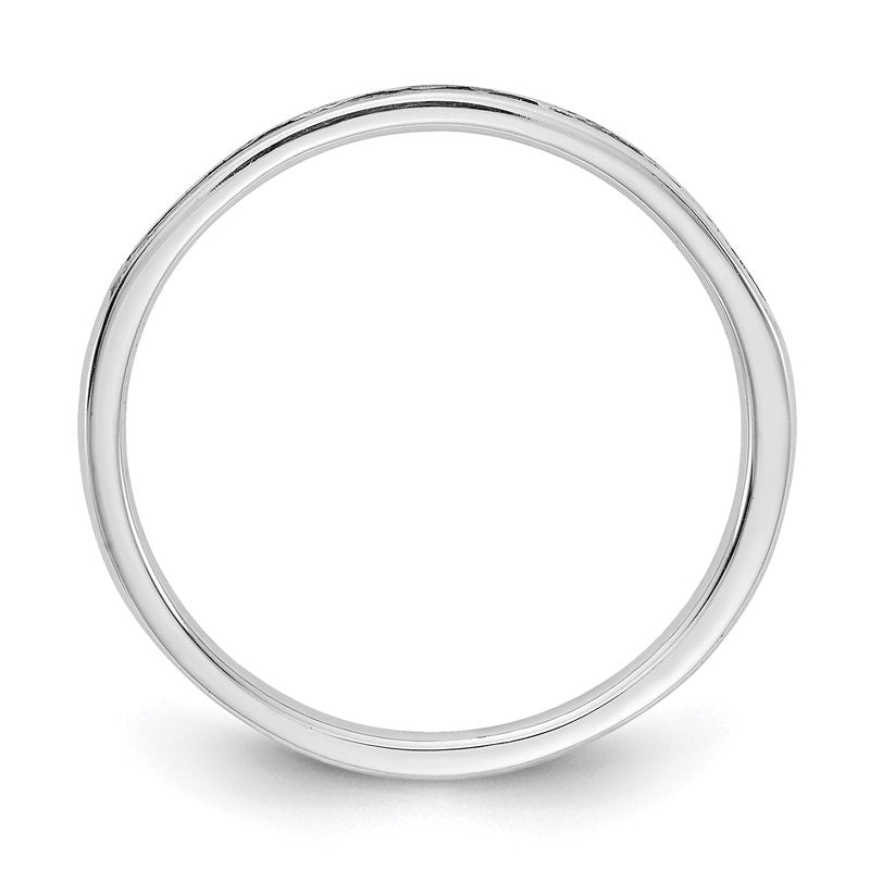 14k White Gold Pink Sapphire Channel Band
