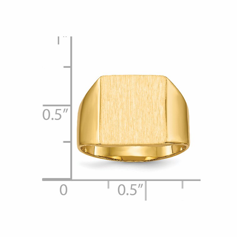 14k 12.0x13.0mm Closed Back Mens Signet Ring