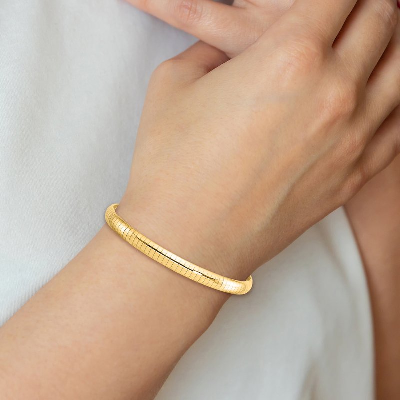 14K 6mm Domed Omega Necklace
