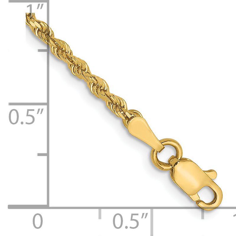 14K 2mm Diamond-Cut Rope Chain