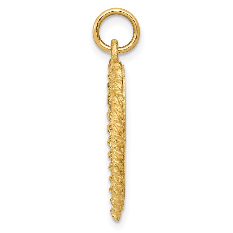 14K 50th ANNIVERSARY 19mm Engravable Rope-Edge Heart Charm