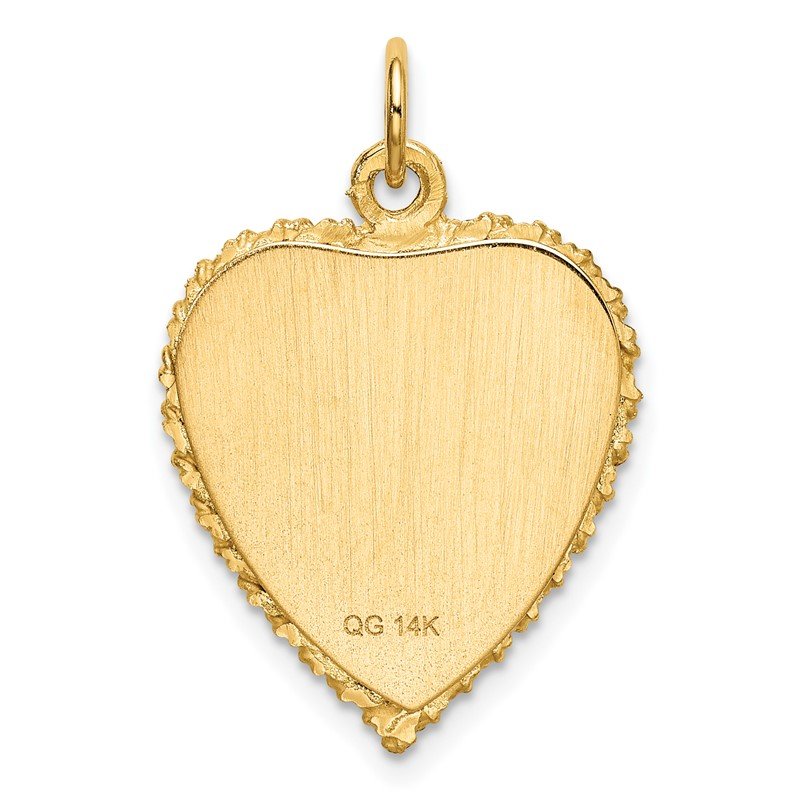 14K 50th ANNIVERSARY 19mm Engravable Rope-Edge Heart Charm