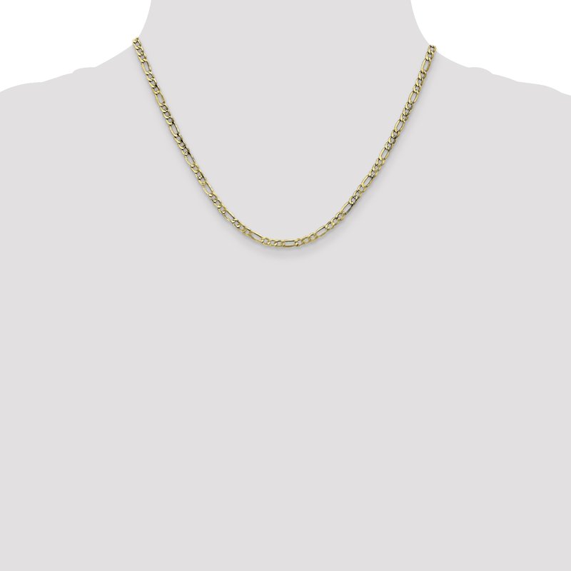 10K 3.5mm Semi-Solid Figaro Chain