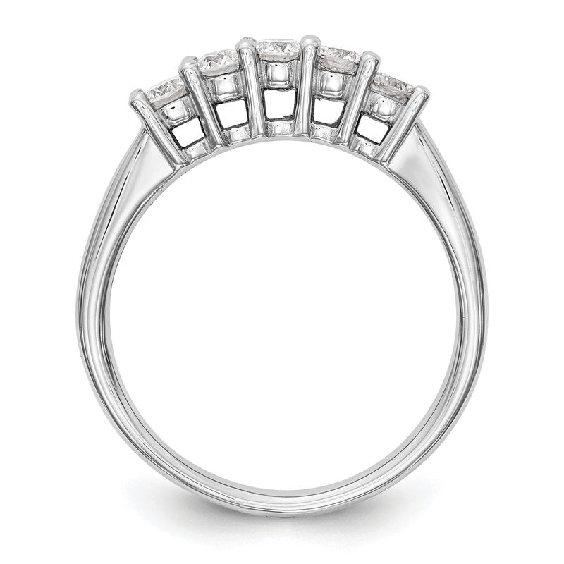 14K White Gold 1/2 carat Lab Grown Diamond VS/SI  D E F  5 Stone Ring