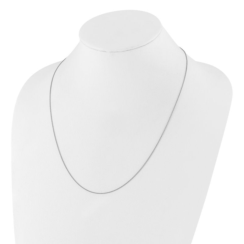 Sterling Silver RH-plated Adjustable .95mm Rolo Chain