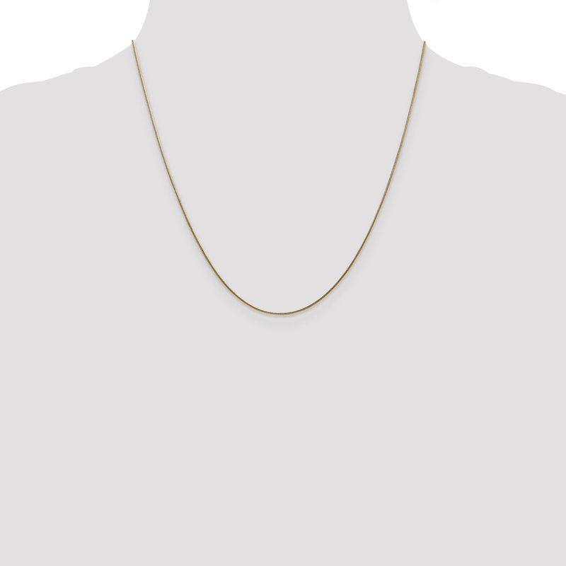 14K 10 inch .8mm Round Snake with Lobster Clasp Anklet