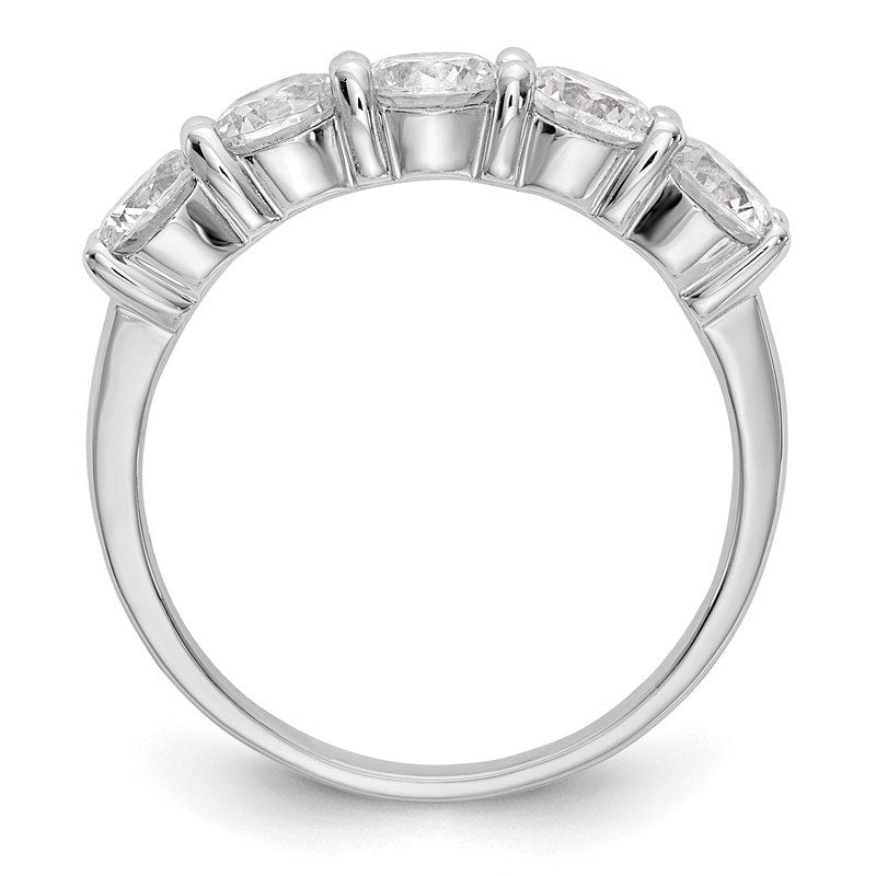 14K White Gold 1/3 carat Lab Grown Diamond VS+ F+ Complete Round Five Stone Ring