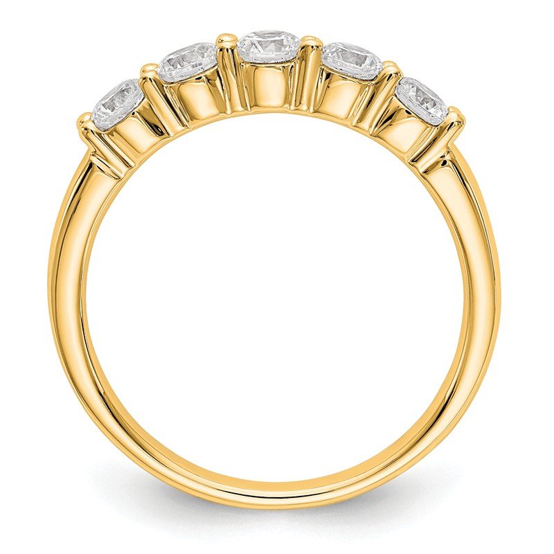 14K White Gold 1/3 carat Lab Grown Diamond VS+ F+ Complete Round Five Stone Ring