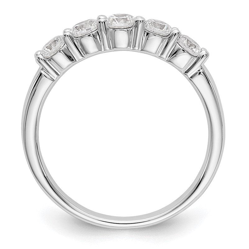 14K White Gold 1/3 carat Lab Grown Diamond VS+ F+ Complete Round Five Stone Ring
