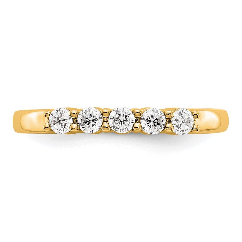 14K White Gold 1/3 carat Lab Grown Diamond VS+ F+ Complete Round Five Stone Ring