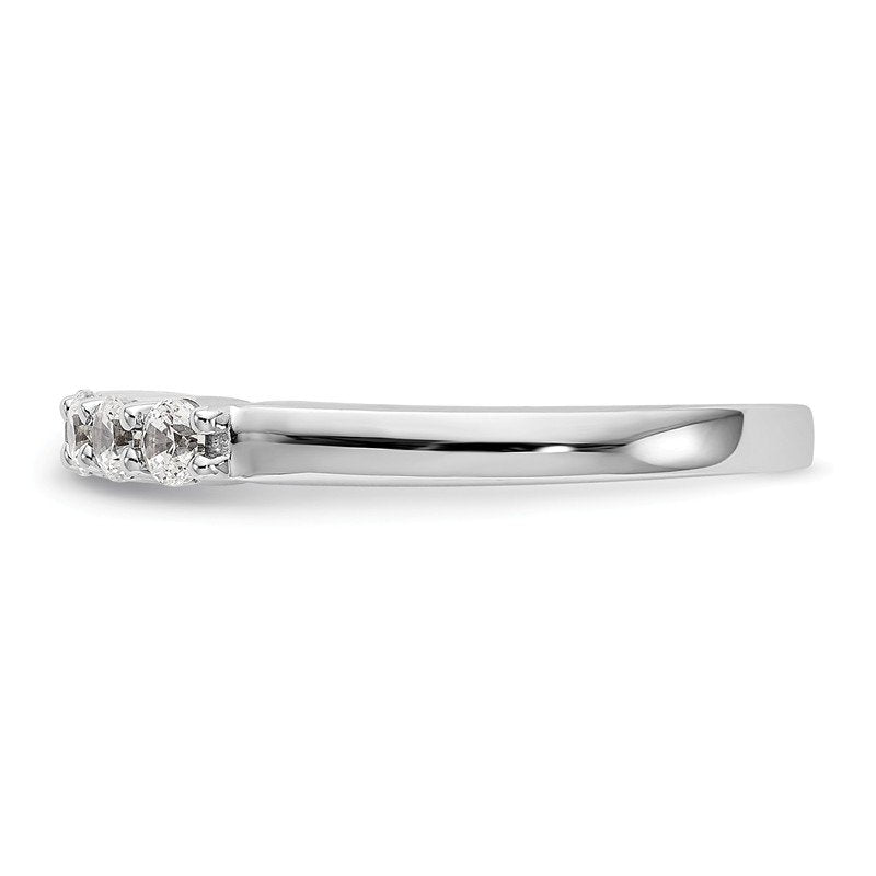 14K White Gold 1/3 carat Lab Grown Diamond VS+ F+ Complete Round Five Stone Ring
