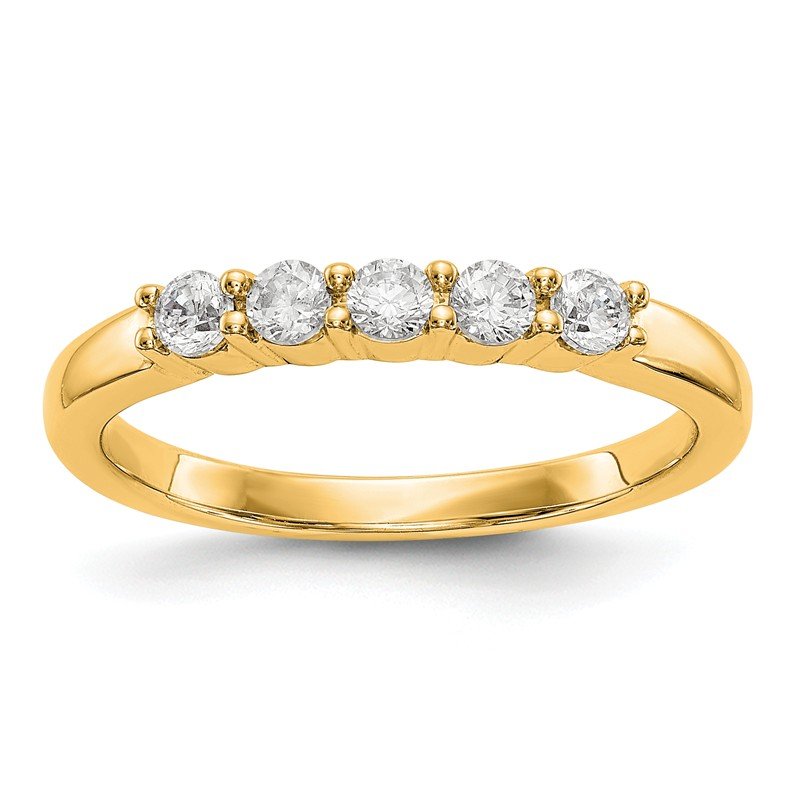 14K White Gold 1/3 carat Lab Grown Diamond VS+ F+ Complete Round Five Stone Ring
