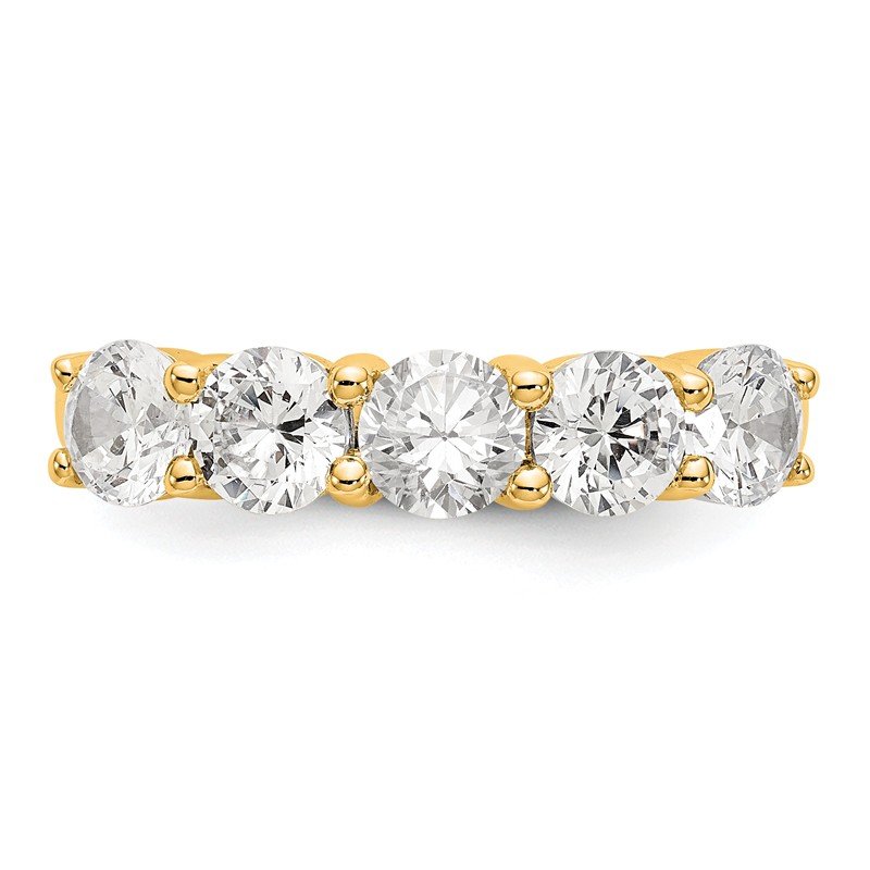 14K White Gold 1/3 carat Lab Grown Diamond VS+ F+ Complete Round Five Stone Ring