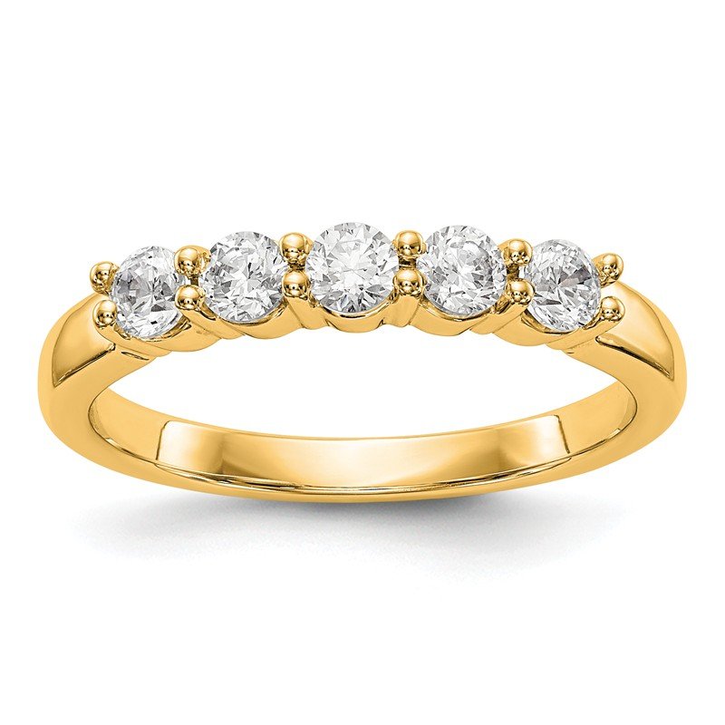 14K White Gold 1/3 carat Lab Grown Diamond VS+ F+ Complete Round Five Stone Ring