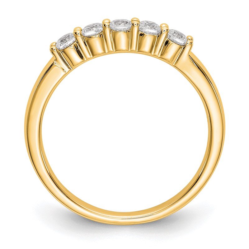 14K White Gold 1/3 carat Lab Grown Diamond VS+ F+ Complete Round Five Stone Ring