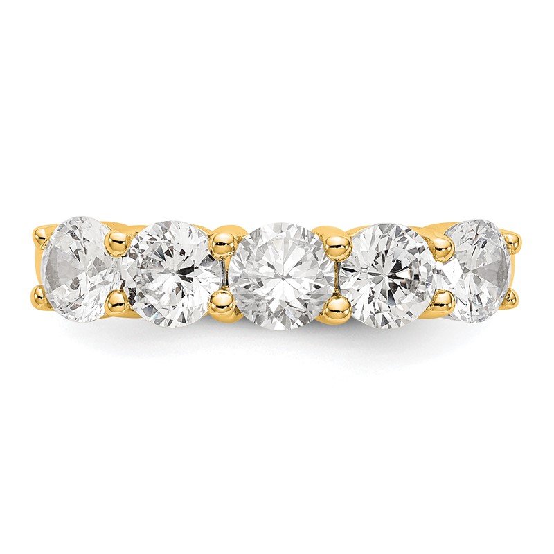 14K White Gold 1/3 carat Lab Grown Diamond VS+ F+ Complete Round Five Stone Ring