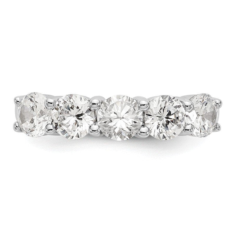 14K White Gold 1/3 carat Lab Grown Diamond VS+ F+ Complete Round Five Stone Ring