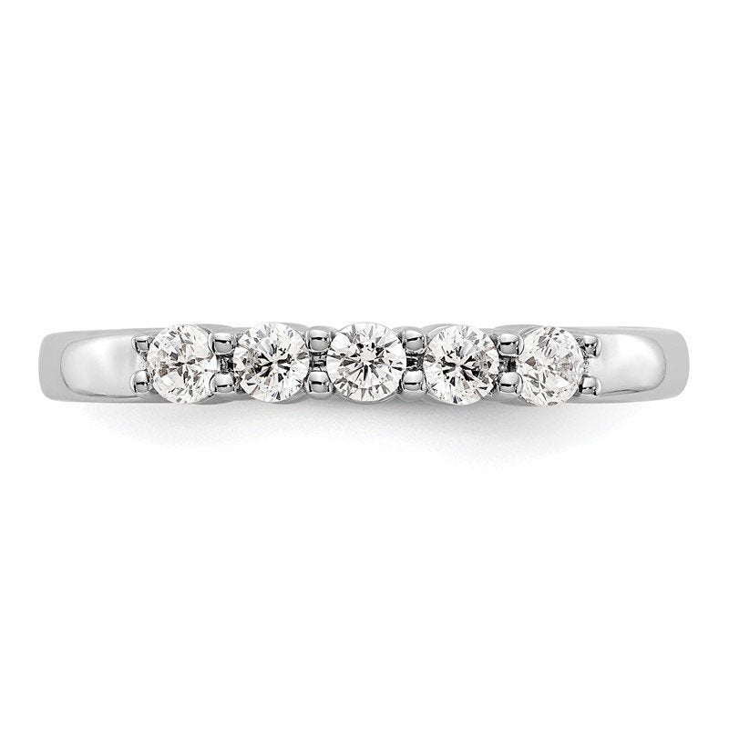 14K White Gold 1/3 carat Lab Grown Diamond VS+ F+ Complete Round Five Stone Ring